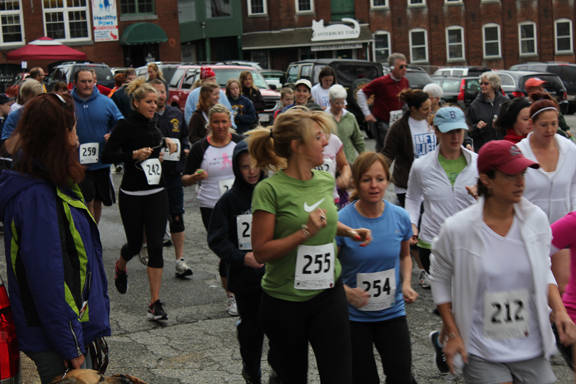 Runners participating in the 5K road race at Fitness Factory, Ware, MA